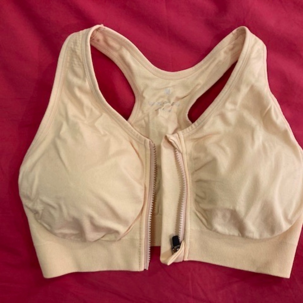 WANAYOU Women's Zip Front Wireless Post-Surgery Bra/Sports Bra Size M - Like NEW